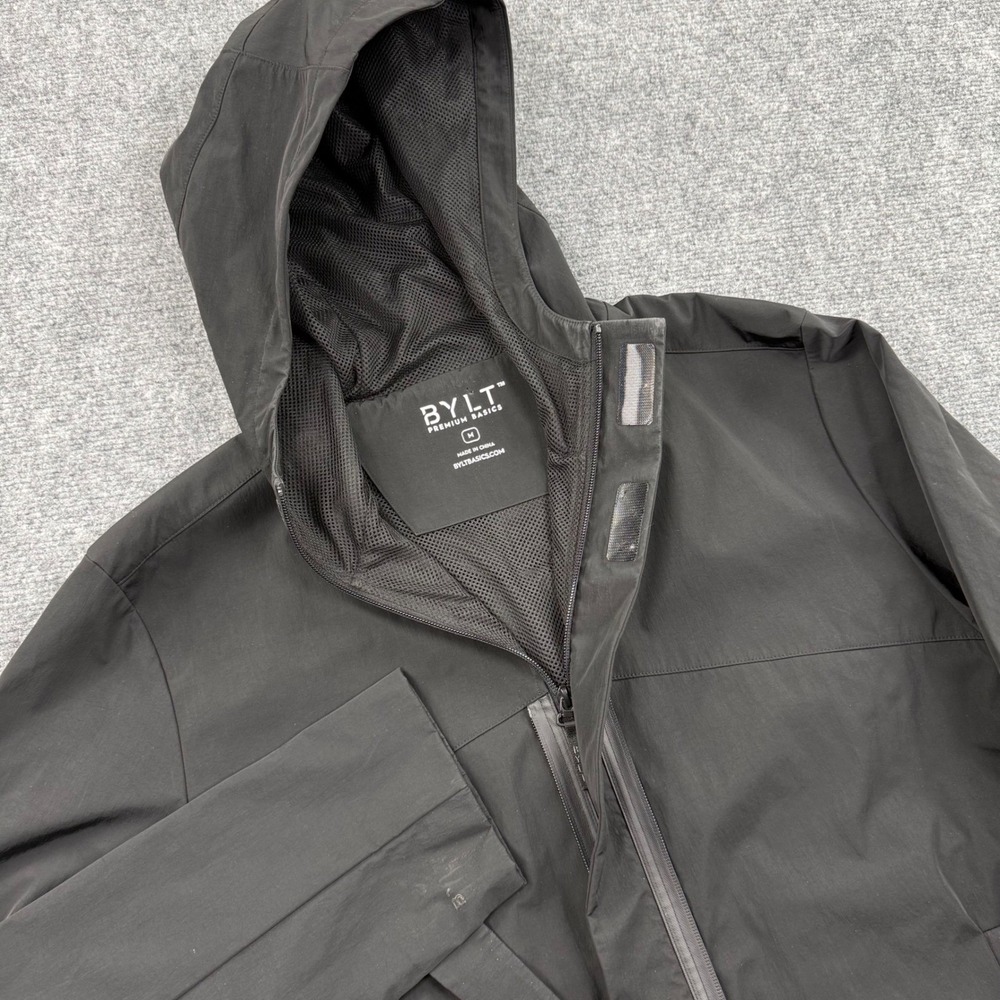 BYLT Premium Basics Size Medium Black Hooded‎ Lightweight Jacket Flaw Men's